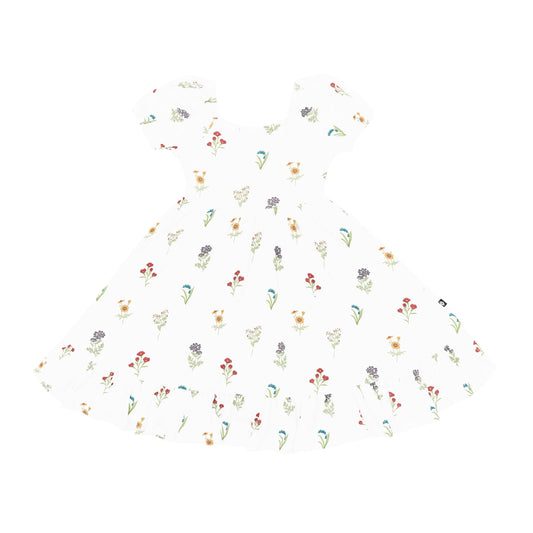 Puff Sleeve Twirl Dress in Wildflower