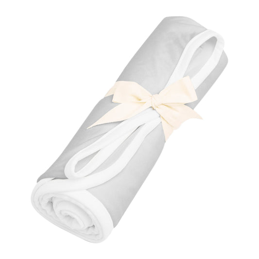 Swaddle Blanket in Storm with Cloud Trim